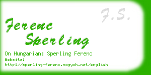ferenc sperling business card